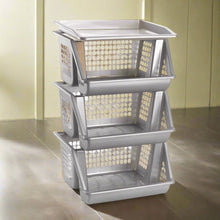 Load image into Gallery viewer, Plastic Forte Stackable 3-Tier Vegetable Rack &amp; Tray - Available in different colors
