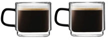 Load image into Gallery viewer, Vialli Design Set of 2 Double-Walled Espresso Cups Carbon - 80ml
