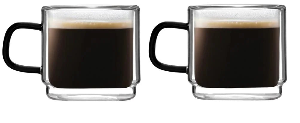Vialli Design Set of 2 Double-Walled Espresso Cups Carbon - 80ml