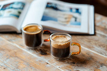Load image into Gallery viewer, Vialli Design Set of 2 Double-Walled Espresso Cups Amber - 80ml
