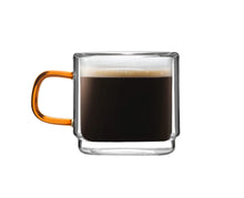 Load image into Gallery viewer, Vialli Design Set of 2 Double-Walled Espresso Cups Amber - 80ml
