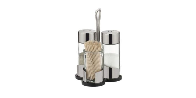 Tescoma Club Salt and Pepper Shakers and Toothpicks Holder with Stand Set