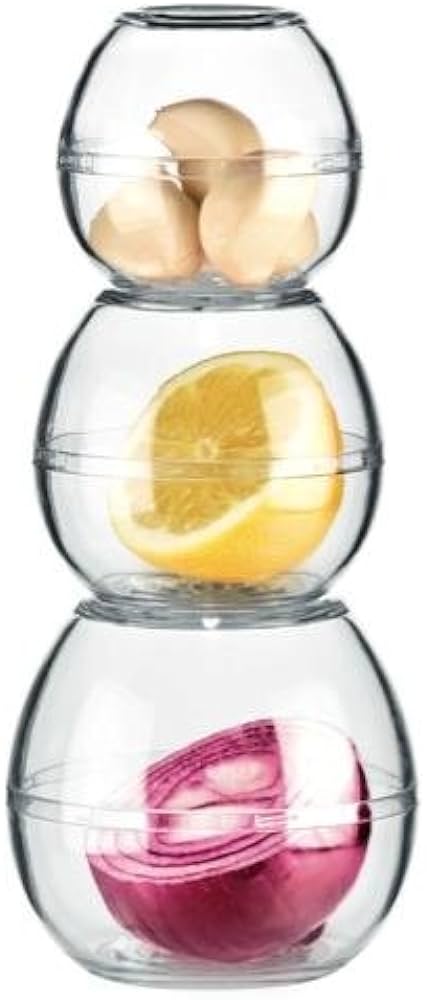 Tescoma Presto Round Vegetable Keepers, Set of 3 - Transparent