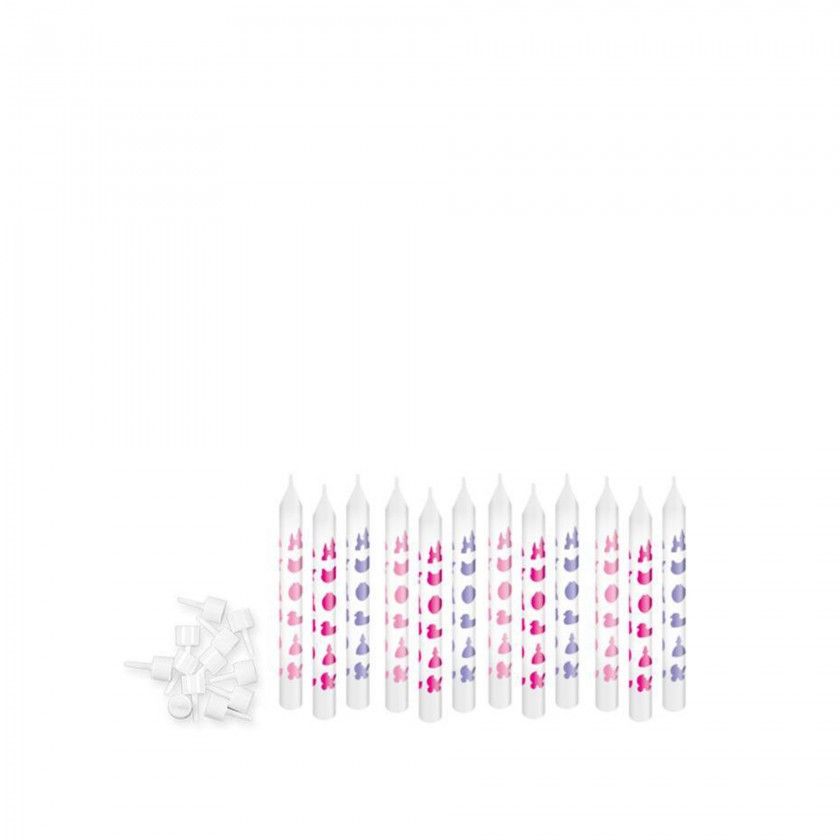 Tescoma 8cm Birthday Candles - Pack of 12 - Pink or Blue