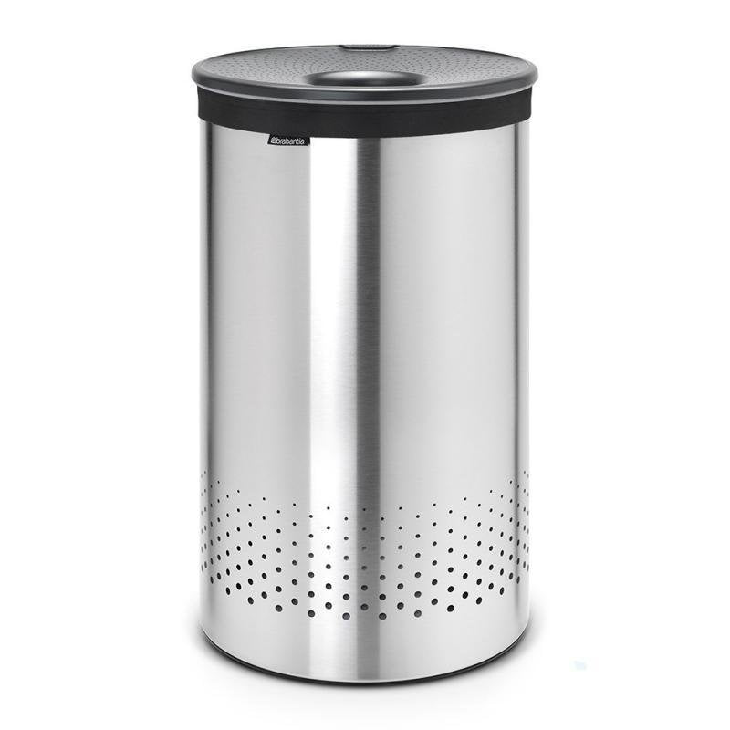 Brabantia Laundry Bin with Inner Removable Bag - 50 Liters, Matt Steel