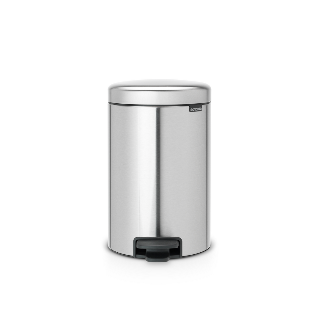 Brabantia New Icon Pedal Bin, 12 Liters - Matt Steel Fingerprint Proof