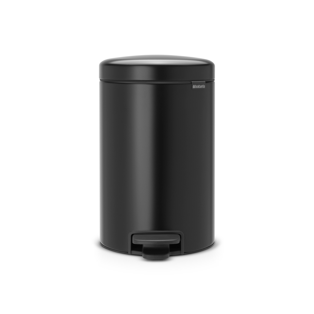 Brabantia New Icon Pedal Bin, 12 Liters - Matt Black