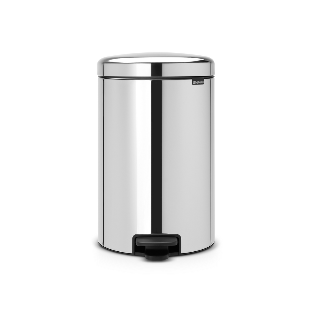 Brabantia New Icon Pedal Bin, 20 Liters - Brilliant Steel