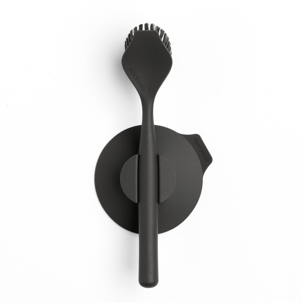 Brabantia SinkSide Dish Brush with Suction Cup Holder - Dark Grey