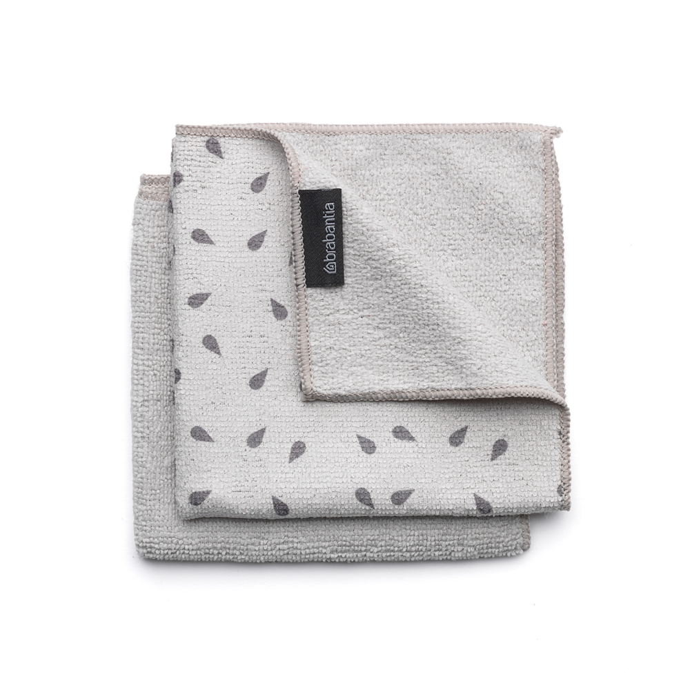 Brabantia SinkSide Microfibre Dish Cloths, 30 x 30 cm, Set of 2 - Light Grey
