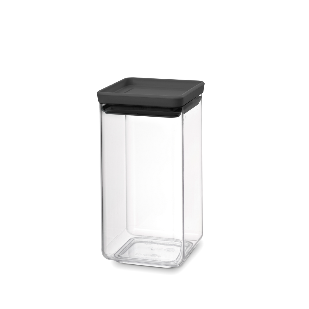 Brabantia Tasty+ Square Canister - 1.6 liters - Dark Grey