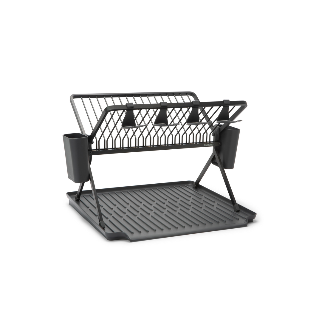 Brabantia Foldable Dish Drying Rack, Large - Dark Grey