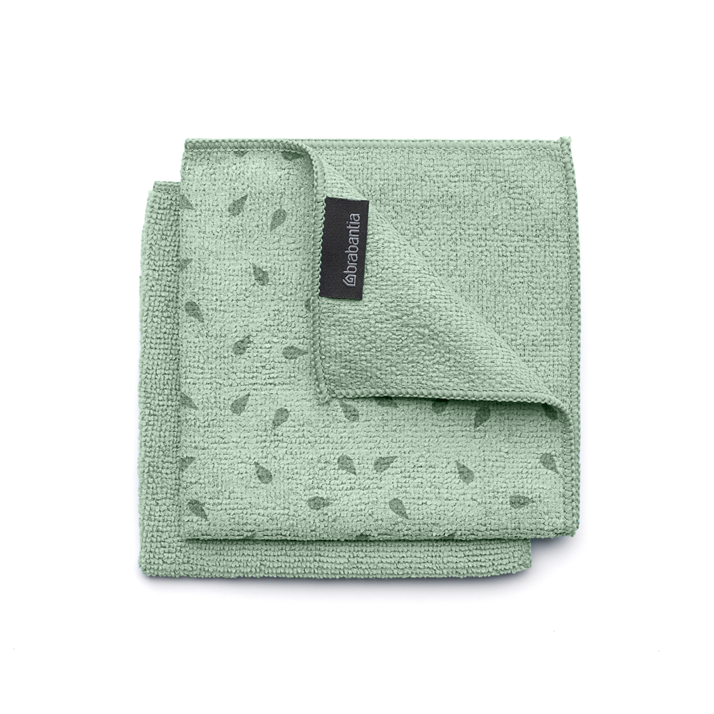 Brabantia SinkSide Microfibre Dish Cloths, 30 x 30 cm, Set of 2 - Jade Green