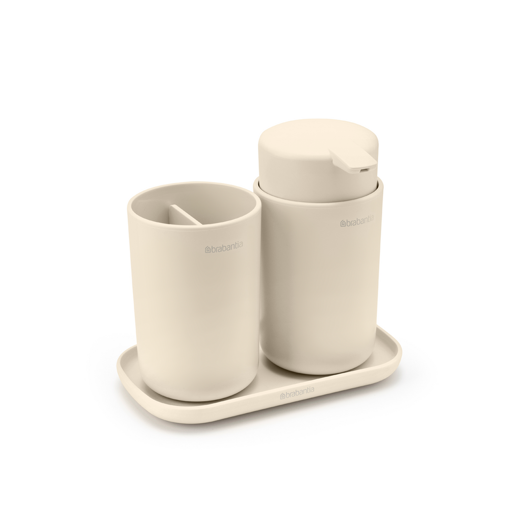 Brabantia ReNew Set of 3 Bathroom Accessories - Soft Beige