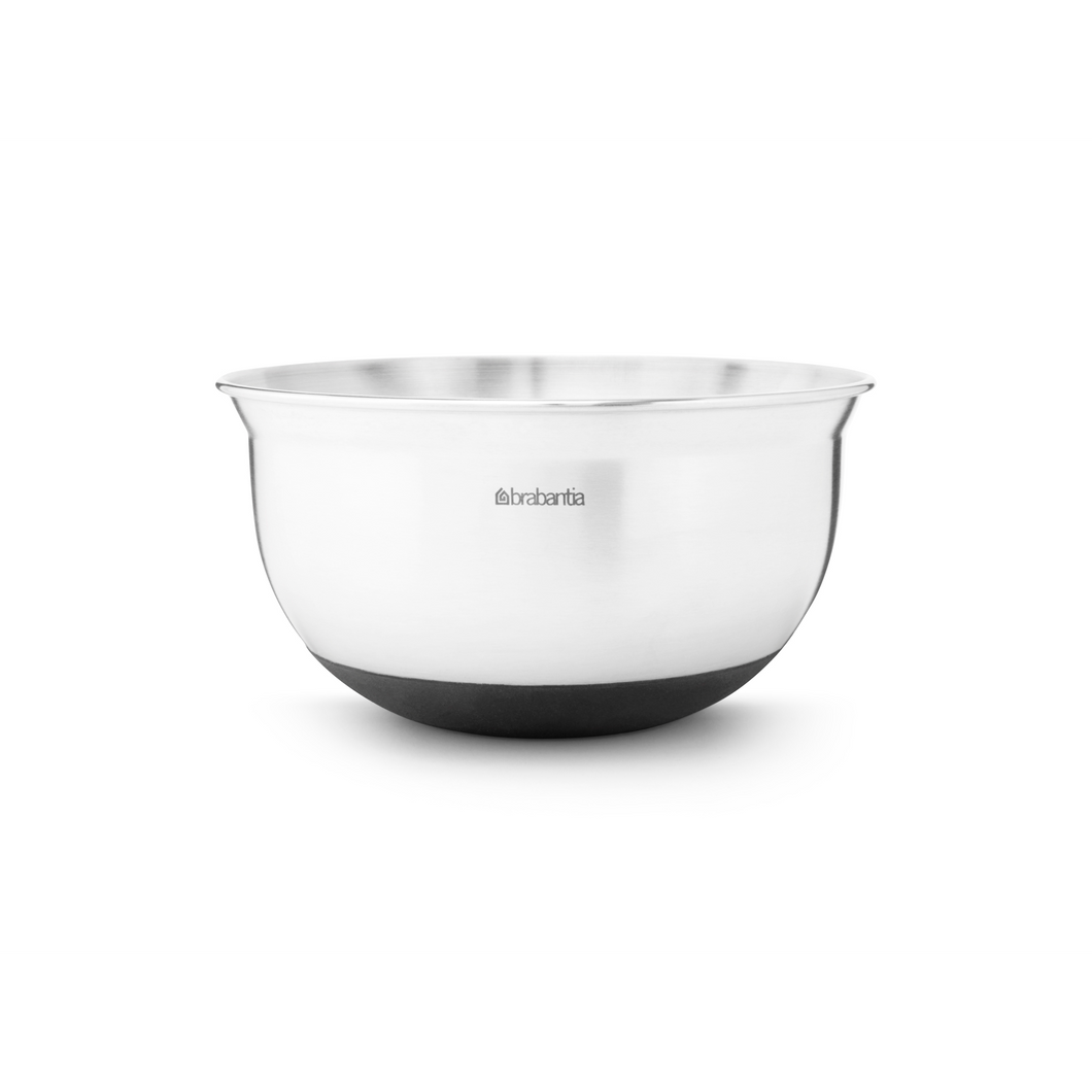 Brabantia Profile Mixing Bowl with Non-Slip Base - 1 Liter, Matt Steel