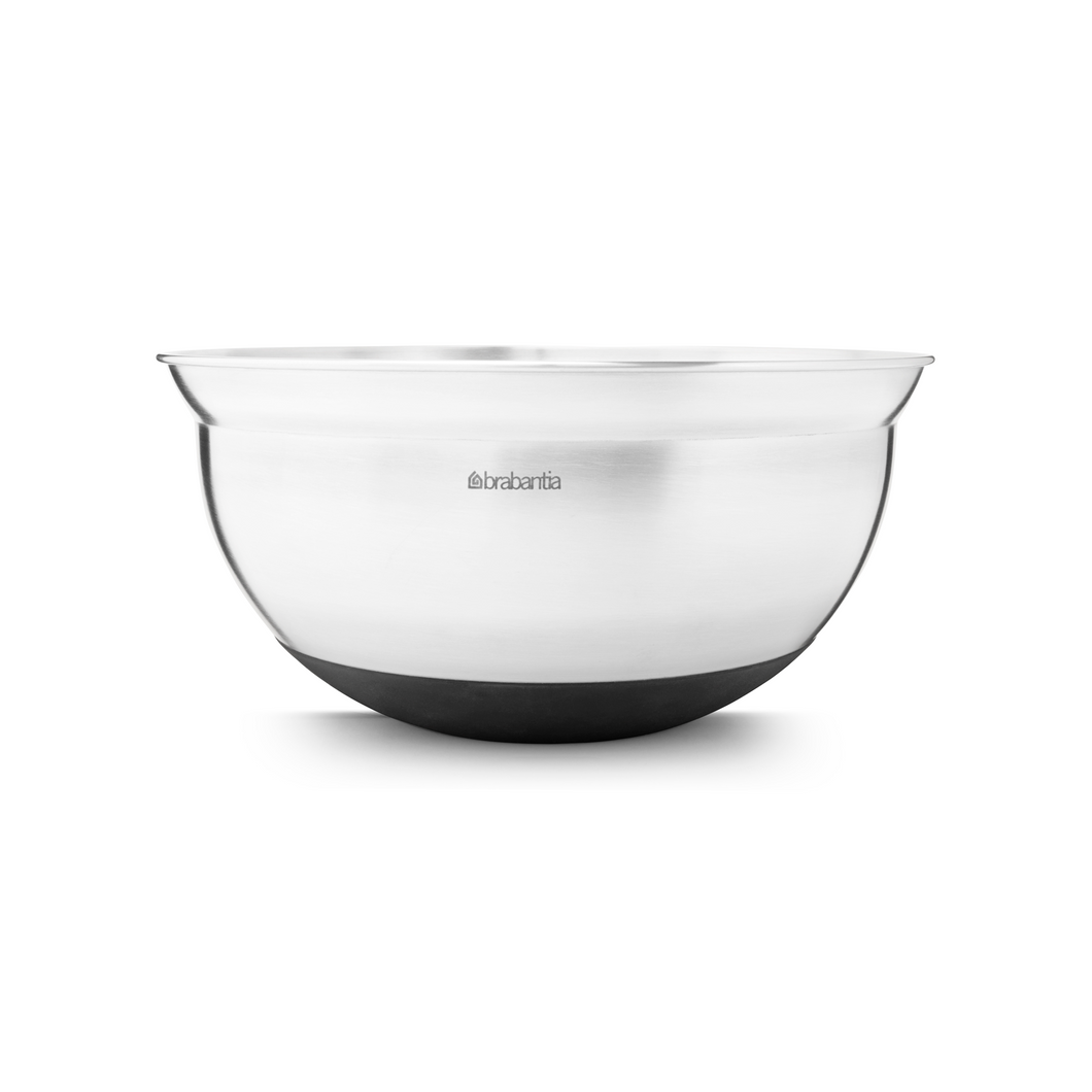 Brabantia Profile Mixing Bowl with Non-Slip Base - 3 Liters, Matt Steel