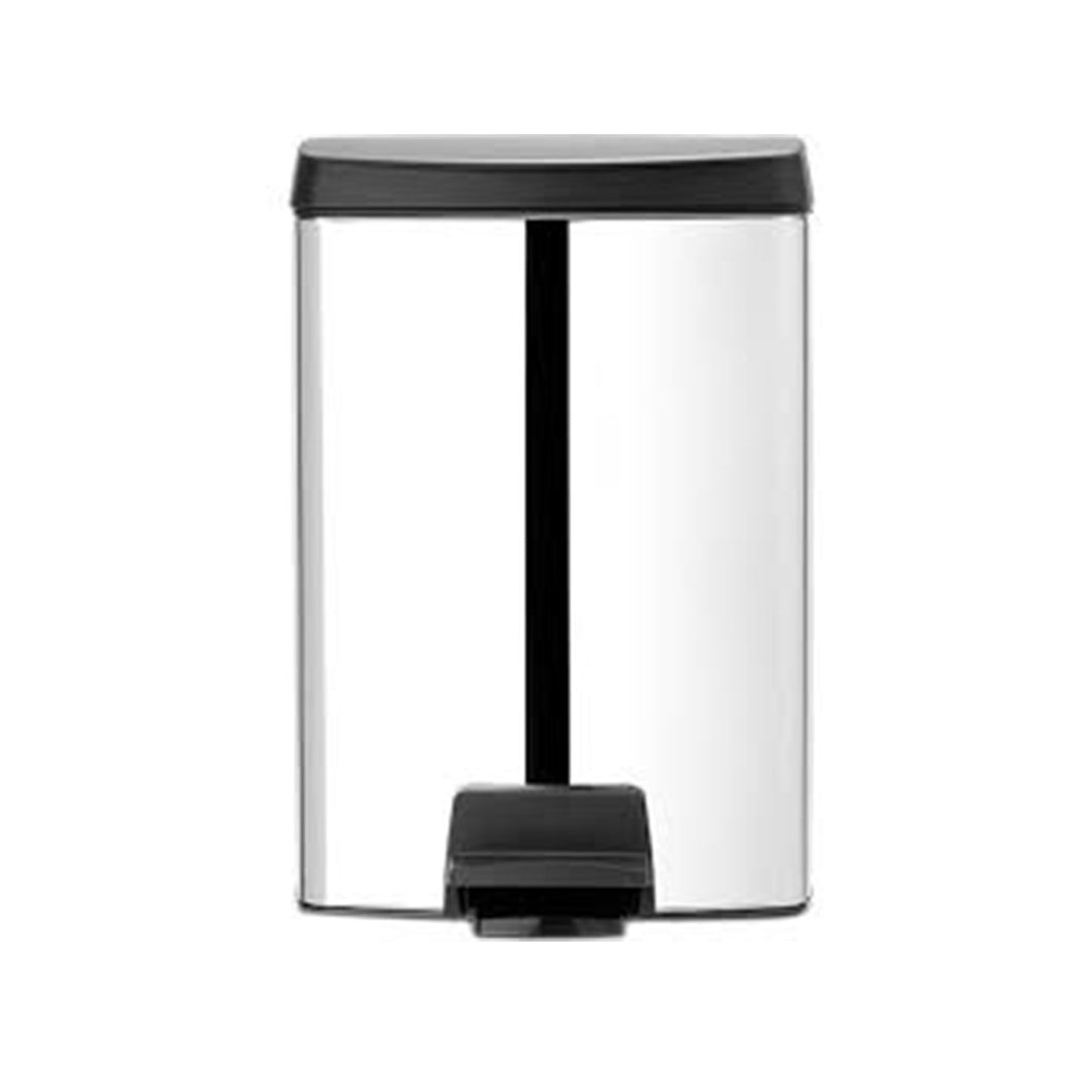 Brabantia Rectangular Pedal Bin with Inner Bucket - 10 Liters, Brilliant Steel