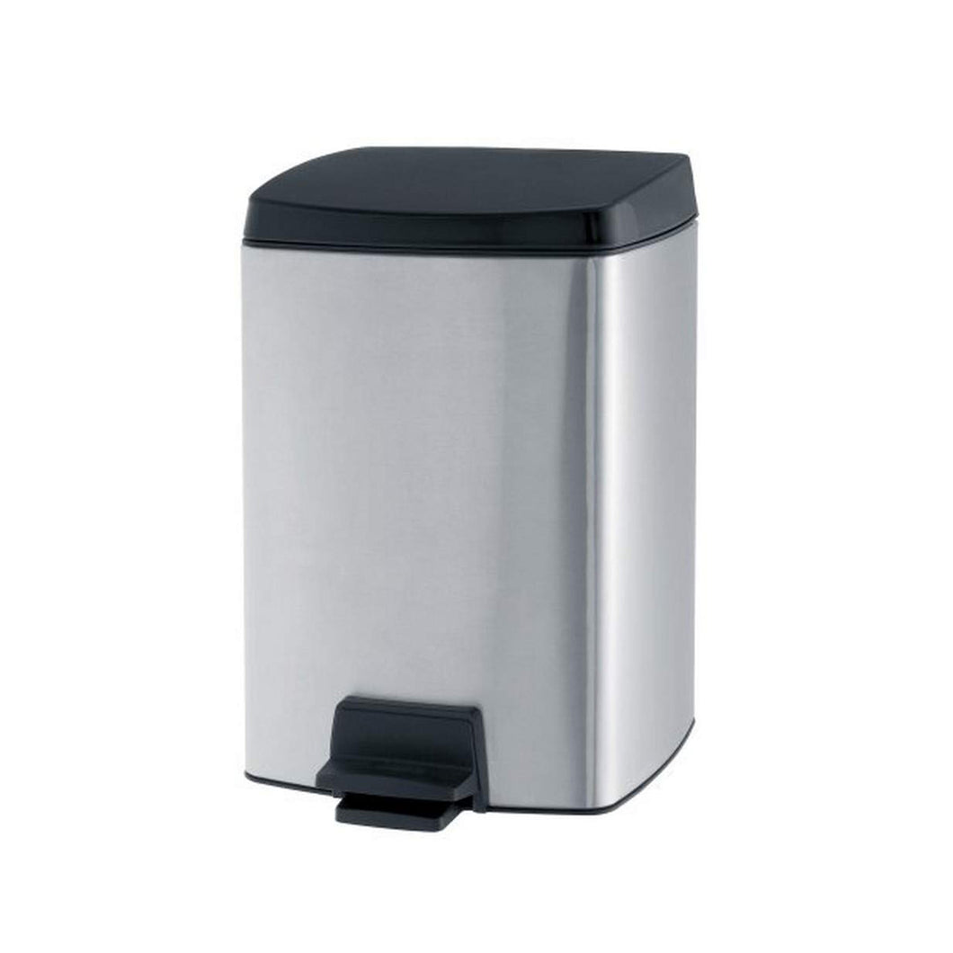 Brabantia Rectangular Pedal Bin with Inner Bucket- 10 Liters, Matt Steel Fingerprint Proof