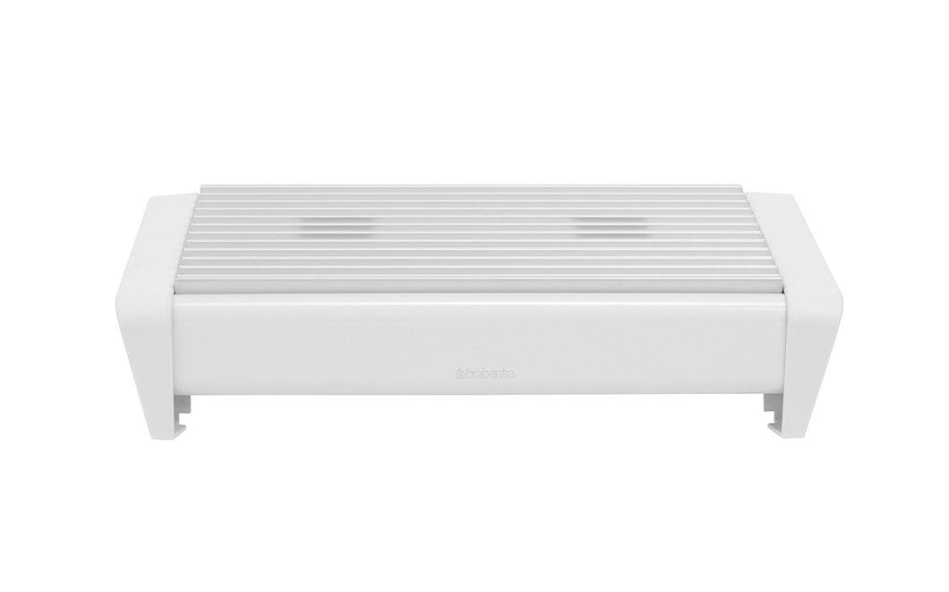 Brabantia Food Warmer - 2 Burners, White, front view.