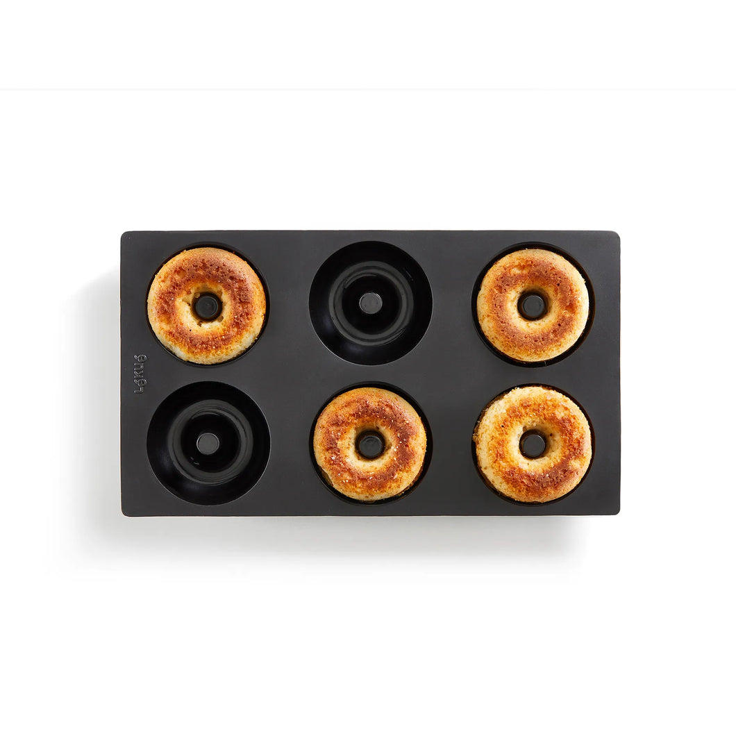 Lekue Silicone Mold for Donuts with 6 Holes - Black