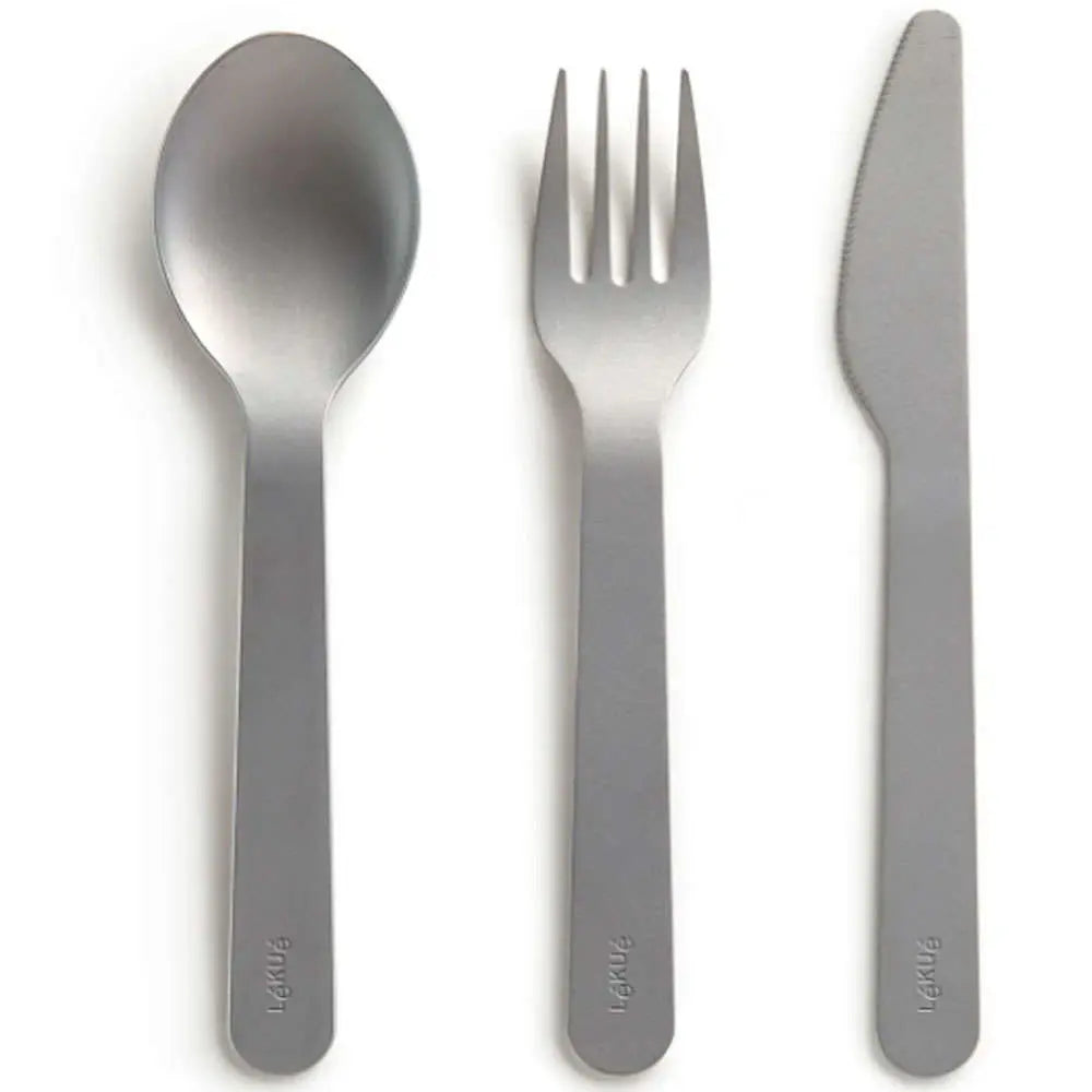 Lekue To Go Cutlery Set of 3 - Matt Steel