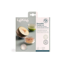 Load image into Gallery viewer, Lekue Reusable Flexible Silicone Lid, 15 - 18cm Diameter - Translucent White
