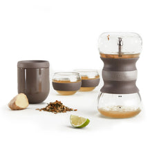 Load image into Gallery viewer, Lekue Calm Tea Ritual Ceremony Set- Set of 4 Pieces, Teapot + 2 Tea Cups + Jar
