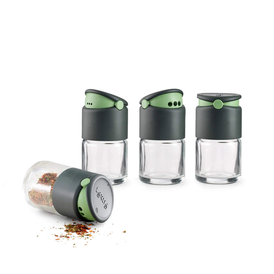 Lekue Glass Spice Jars / Shakers, Set of 4 - 80ml