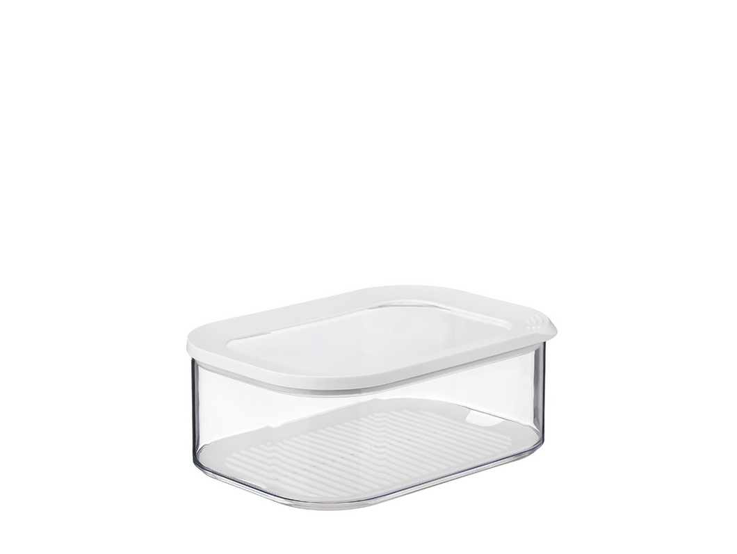 Rosti Mepal Modula Cheese Storage Boxes with White & Transparent Lids - 2000ml