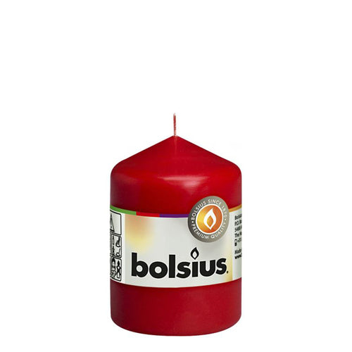Bolsius Unscented Pillar Candle 80/58mm - Red.