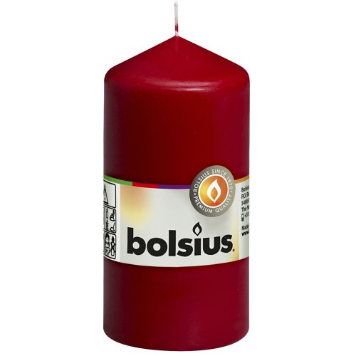 Bolsius Unscented Pillar Candle 120/58mm - Wine Red.