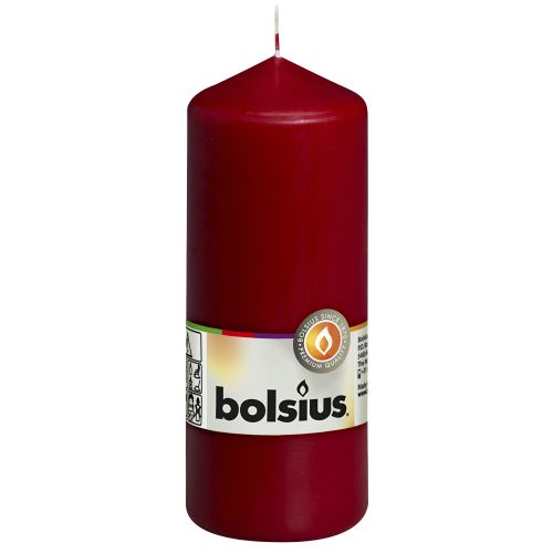 Bolsius Unscented Pillar Candle 150/58mm - Wine Red.
