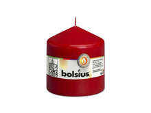 Load image into Gallery viewer, Bolsius Unscented Pillar Candle 100/100mm - Red.

