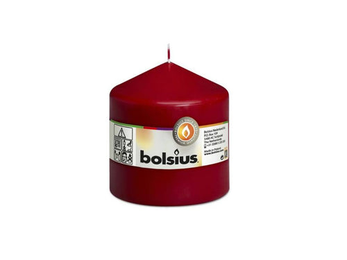 Bolsius Unscented Pillar Candle 100/100mm - Wine Red.