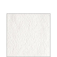 Load image into Gallery viewer, Ambiente Embossed Napkins Elegance White -  Small.

