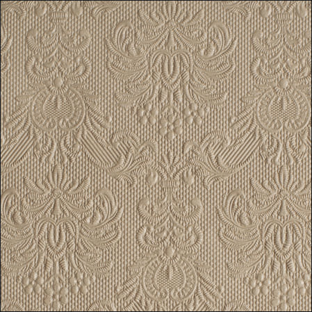 Ambiente Embossed Napkins Elegance Taupe -  Available in 3 sizes.