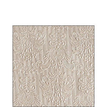 Load image into Gallery viewer, Ambiente Embossed Napkins Elegance Pearl Taupe -  Small.
