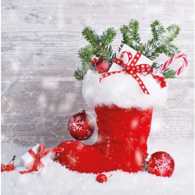 Ambiente Napkin Santa's Boot - Large