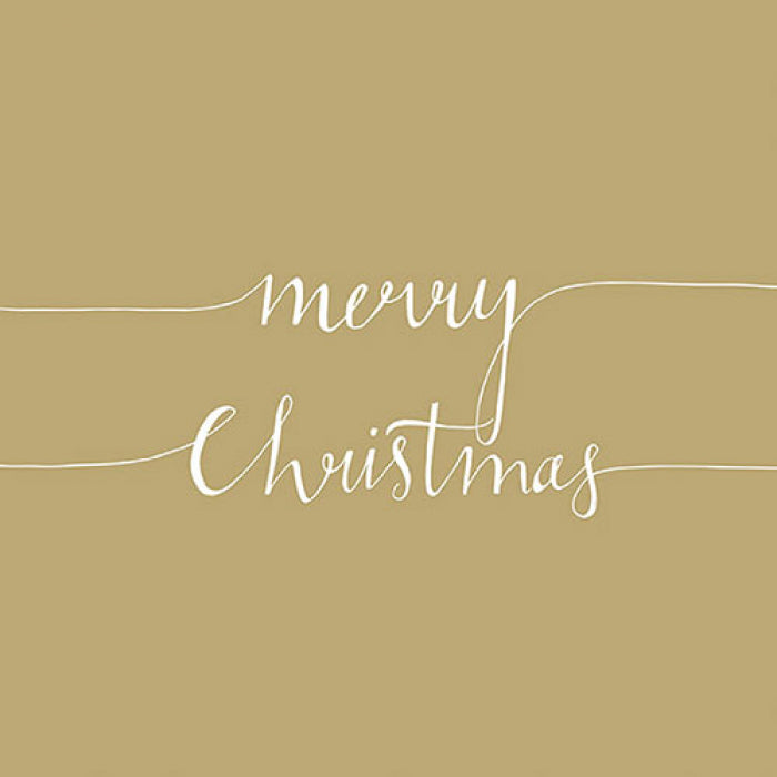 Ambiente Napkin Gold Merry Christmas
