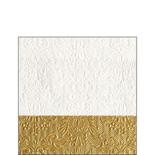 Load image into Gallery viewer, Ambiente Embossed Napkins Elegance Dip Gold -  Small.

