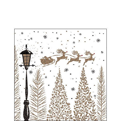 Ambiente Napkin Sleigh Above Trees - Small