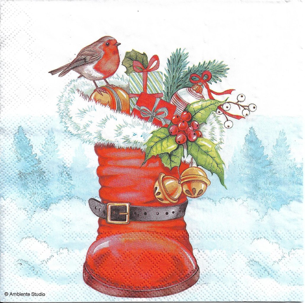 Ambiente Napkin Christmas Boot