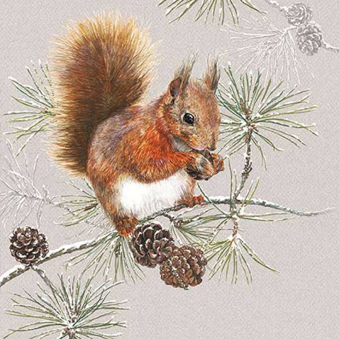 Ambiente Napkin Squirrel in Winter - Available in 2 Sizes