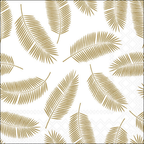 Ambiente Palm Leaves Napkins, Gold - Large.