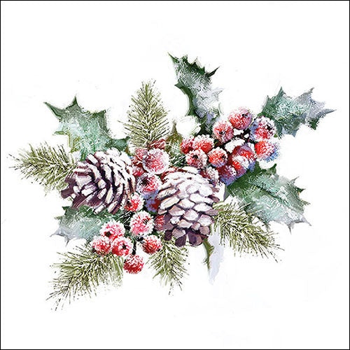 Ambiente Holly And Berries Napkins - Available in 2 sizes.