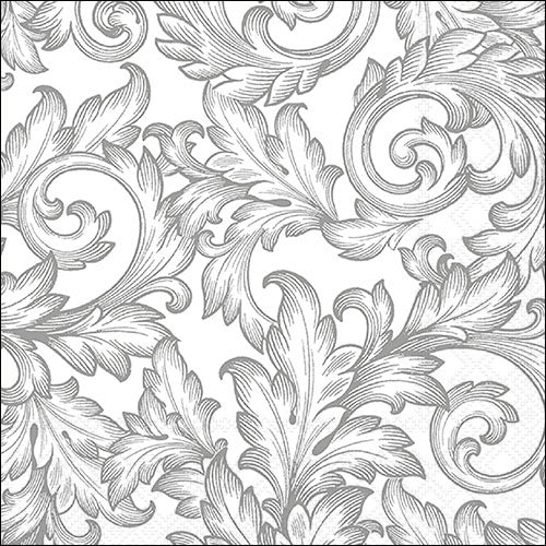 Ambiente Napkin Baroque, Silver - Large.