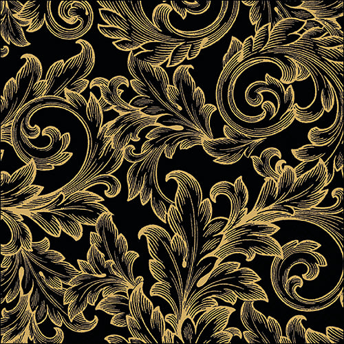 Ambiente Napkin Baroque, Gold/Black - Large.