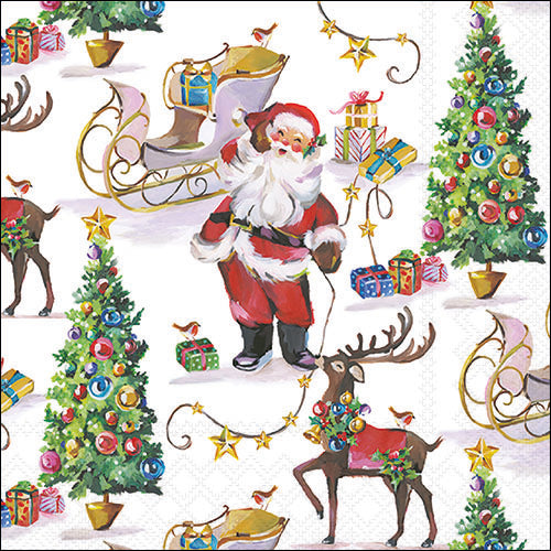 Ambiente Laughing Santa Napkins - Large.