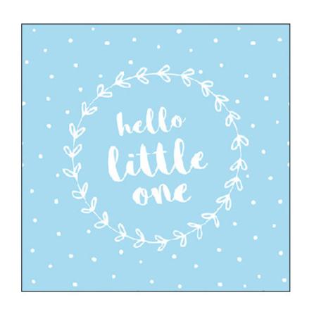 Ambiente Napkin Hello Little One, Blue - Small.