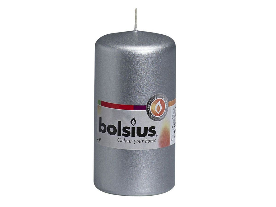 Bolsius Pillar Candle  - 120/60, Silver.